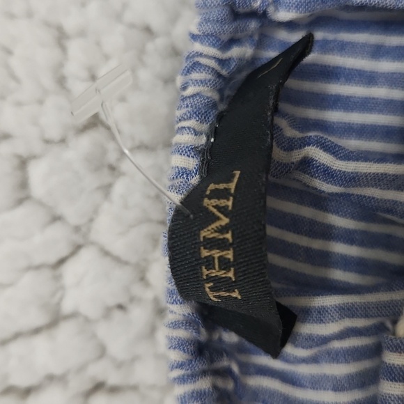 Striped Embroidered Tank Top with Tassel Tie Bohemian 100%Cotton Large - Picture 4 of 11